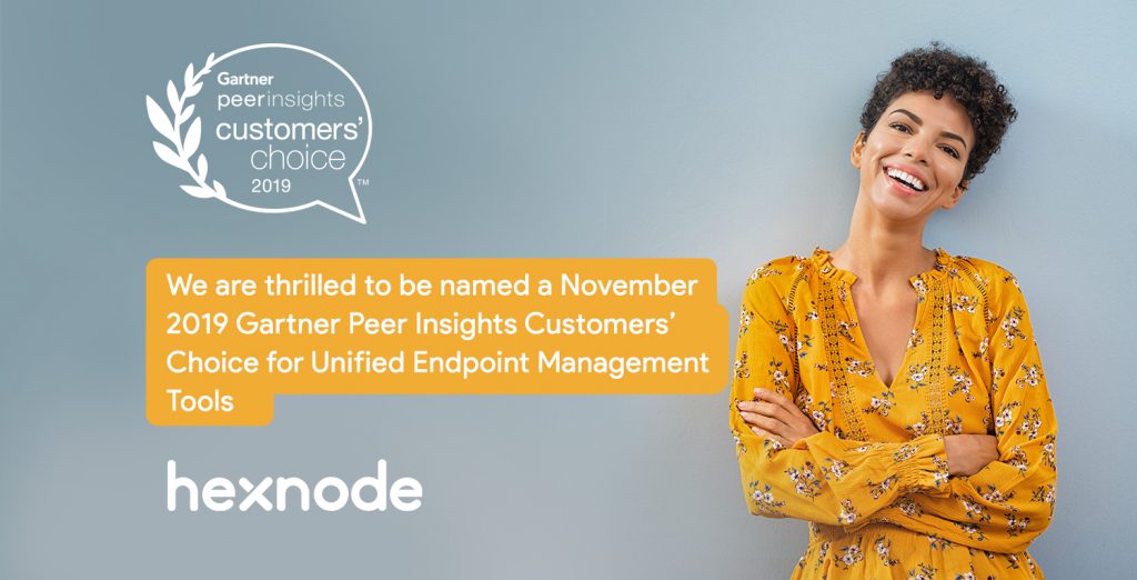 Hexnode recognized as November 2019 Gartner Peer Insights Customers’ Choice for UEM tools